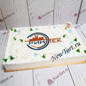 Новогодний торт "Белая Фантазия"  с украшениями НТ185
